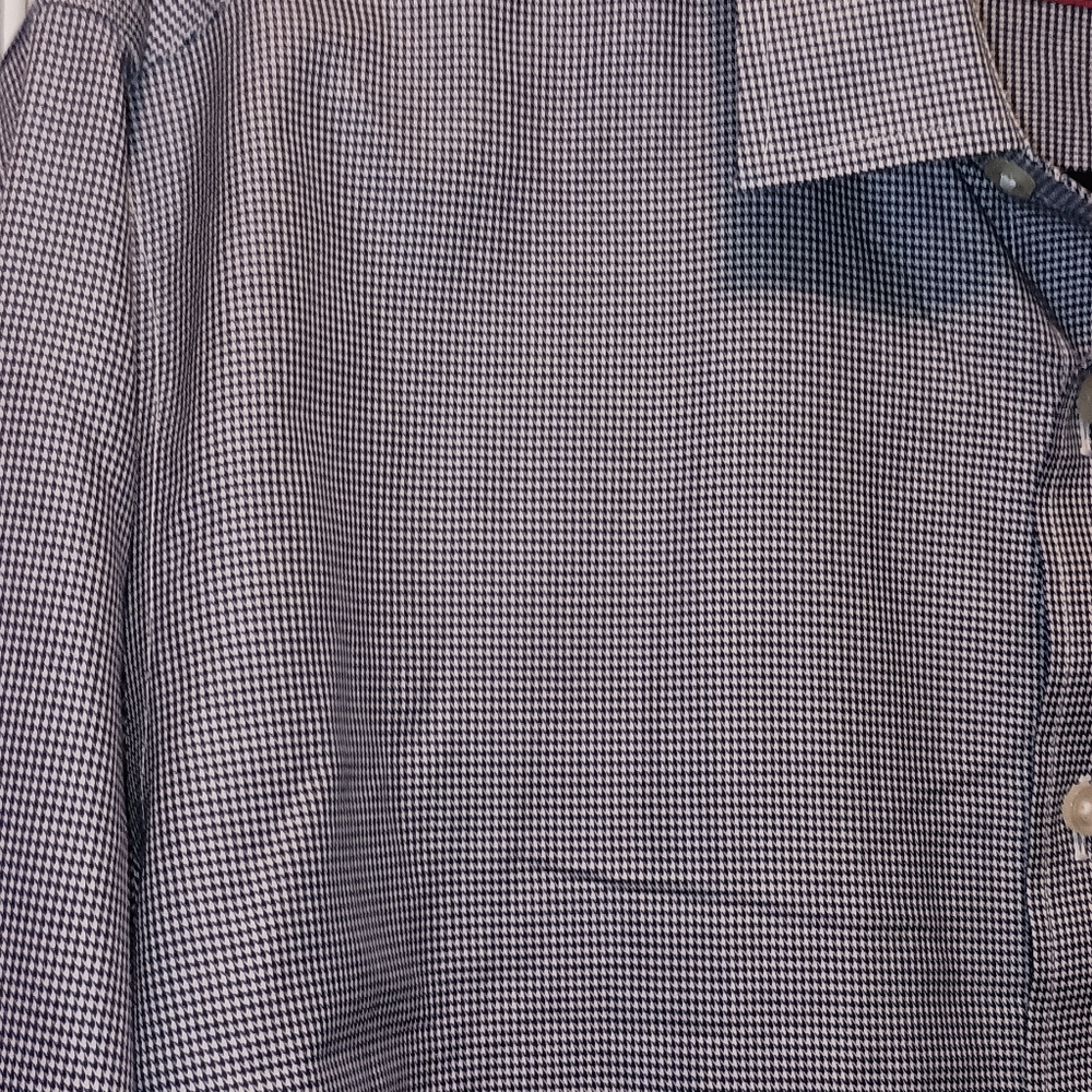 Untuckit Blue White Checked Button Down Cotton Sh… - image 8